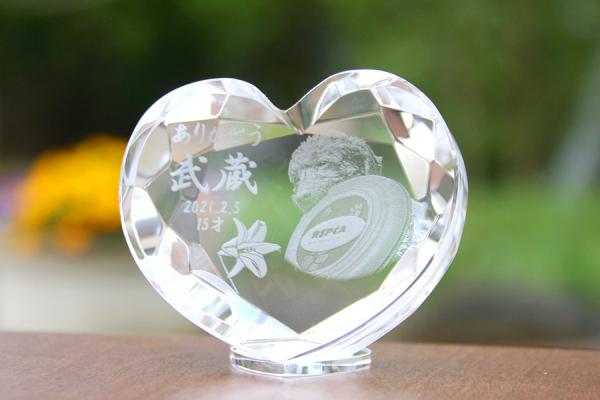YOB004 ハートダイヤスタンド 2D加工ペット位牌