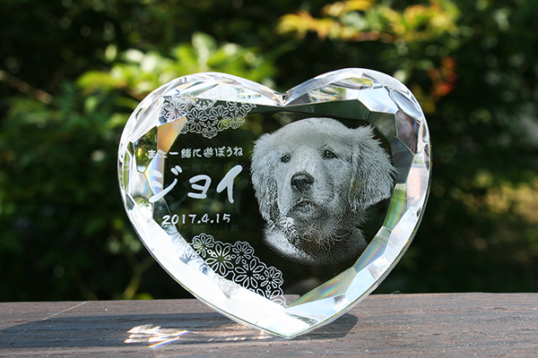 YOB004 ハートダイヤスタンド 180度3D加工ペット位牌