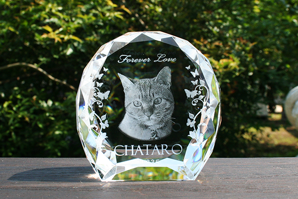 YOB039 ダイヤカットアーチ  180度3D加工ペット位牌